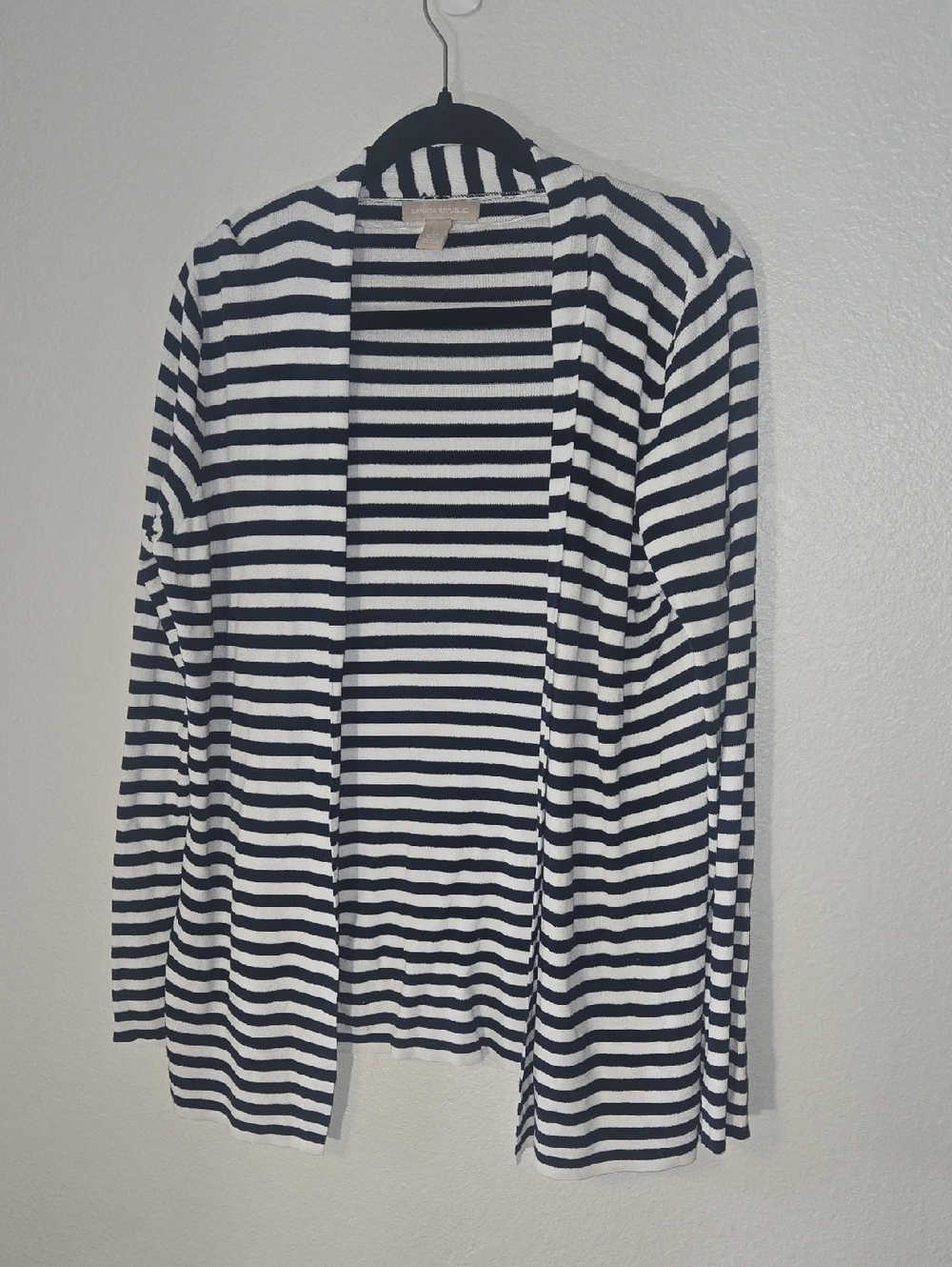 Banana Republic Women's Open-Front Striped Cardigan - Black & White